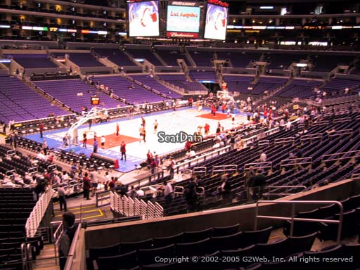 Seat view from premier section 9 at the Staples Center, home of the Los Angeles Clippers