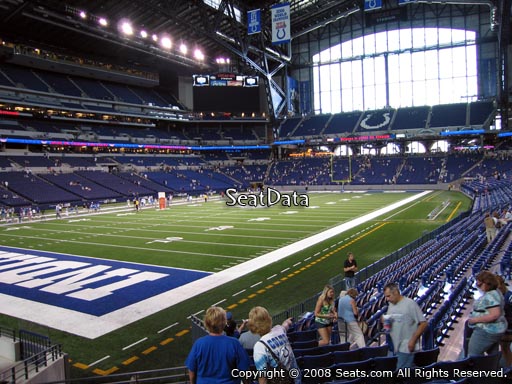 Seat view from section 121 at Lucas Oil Stadium, home of the Indianapolis Colts