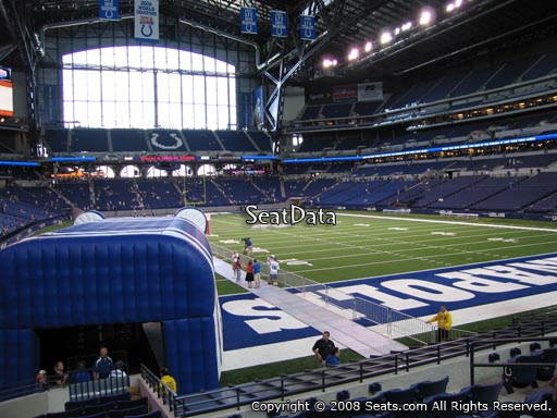 Seat view from section 129 at Lucas Oil Stadium, home of the Indianapolis Colts
