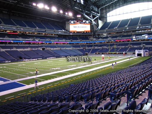 Seat view from section 145 at Lucas Oil Stadium, home of the Indianapolis Colts
