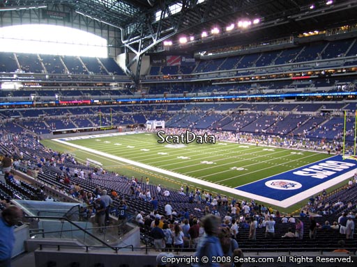 Seat view from section 206 at Lucas Oil Stadium, home of the Indianapolis Colts