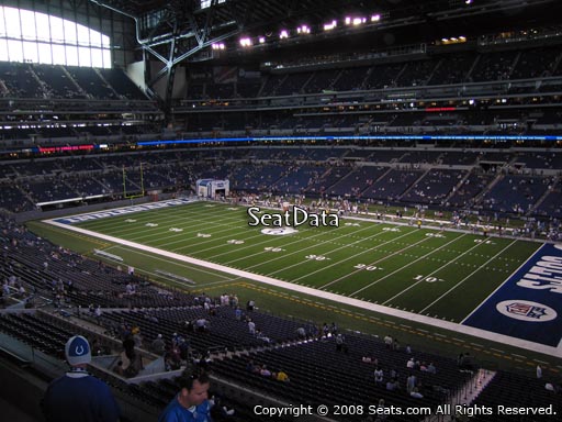 Seat view from section 308 at Lucas Oil Stadium, home of the Indianapolis Colts
