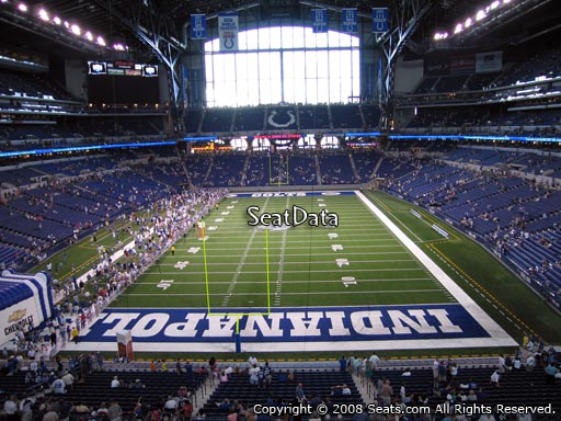 Seat view from section 326 at Lucas Oil Stadium, home of the Indianapolis Colts
