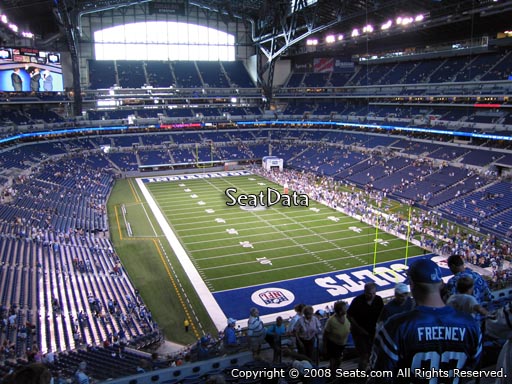 Seat view from section 403 at Lucas Oil Stadium, home of the Indianapolis Colts