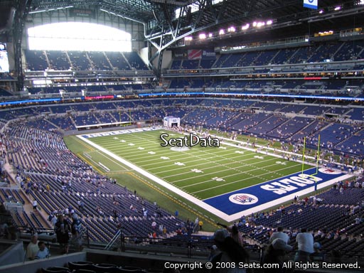 Seat view from section 404 at Lucas Oil Stadium, home of the Indianapolis Colts