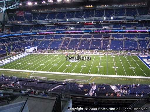 Seat view from section 411 at Lucas Oil Stadium, home of the Indianapolis Colts