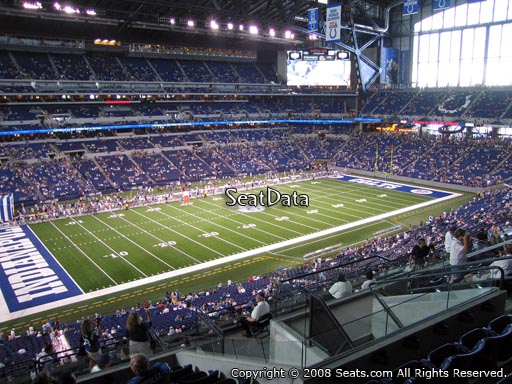 Seat view from section 418 at Lucas Oil Stadium, home of the Indianapolis Colts