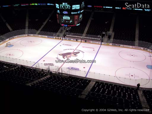 Seat view from section 214 at Gila River Arena, home of the Arizona Coyotes