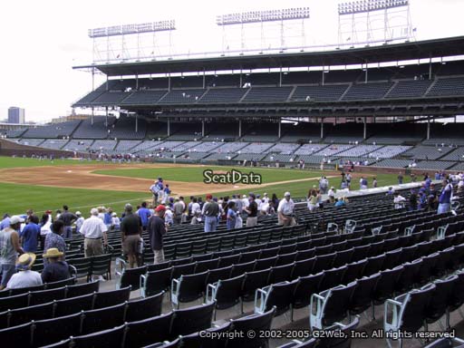 Seat view from section 108 at Wrigley Field, home of the Chicago Cubs