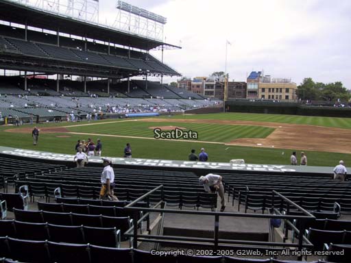 Seat view from section 129 at Wrigley Field, home of the Chicago Cubs