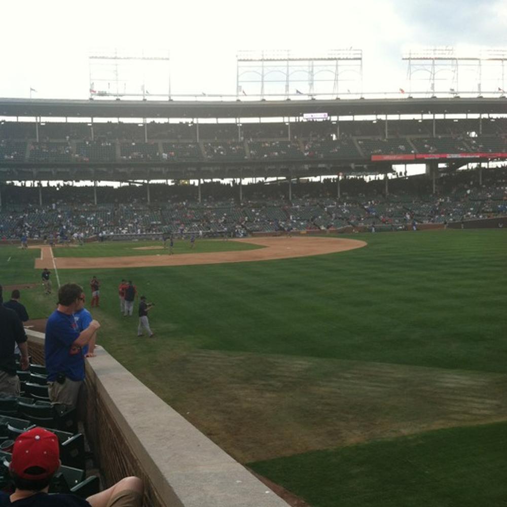 Seat view from section 142 at Wrigley Field, home of the Chicago Cubs