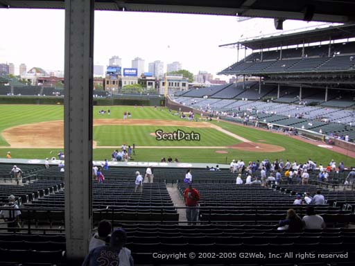 Seat view from section 215 at Wrigley Field, home of the Chicago Cubs