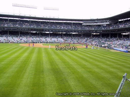 Seat view from bleacher section 303 at Wrigley Field, home of the Chicago Cubs