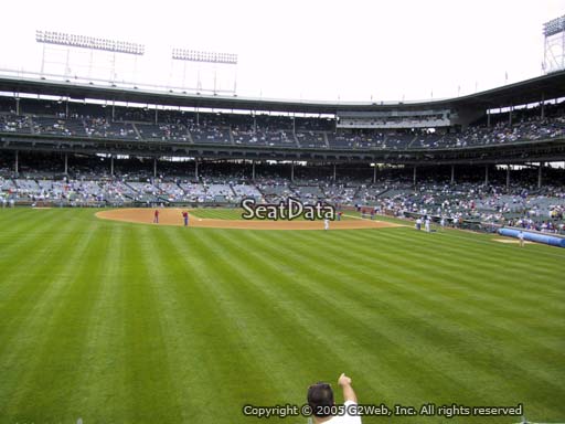 Seat view from bleacher section 304 at Wrigley Field, home of the Chicago Cubs