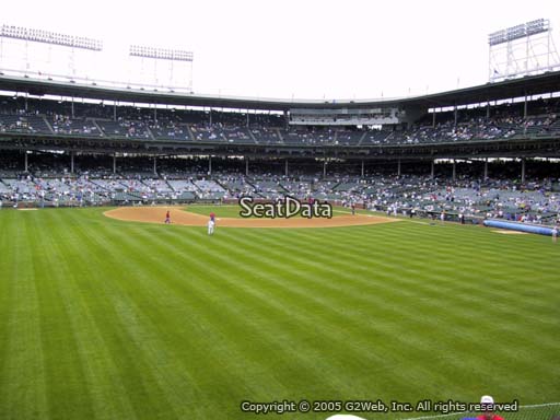 Seat view from bleacher section 305 at Wrigley Field, home of the Chicago Cubs