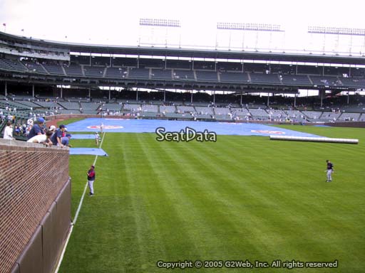Seat view from bleacher section 317 at Wrigley Field, home of the Chicago Cubs