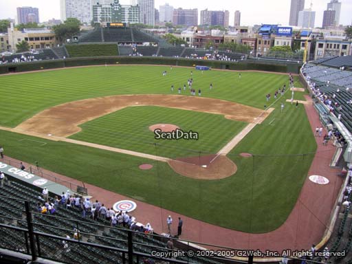 Seat view from section 418 at Wrigley Field, home of the Chicago Cubs