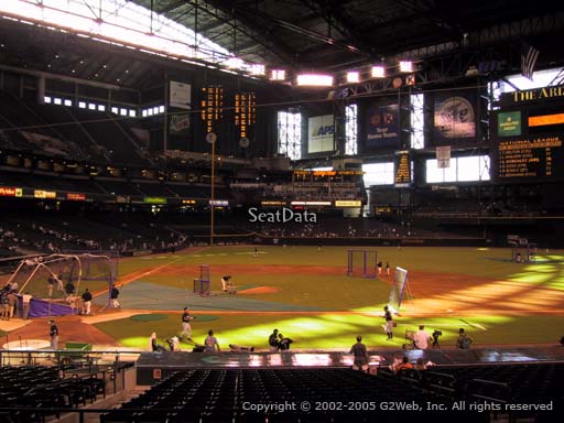 Seat view from section 117 at Chase Field, home of the Arizona Diamondbacks