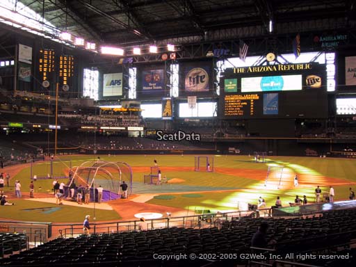 Seat view from section 119 at Chase Field, home of the Arizona Diamondbacks