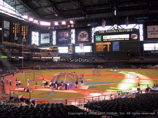 Seat view from section 120 at Chase Field, home of the Arizona Diamondbacks