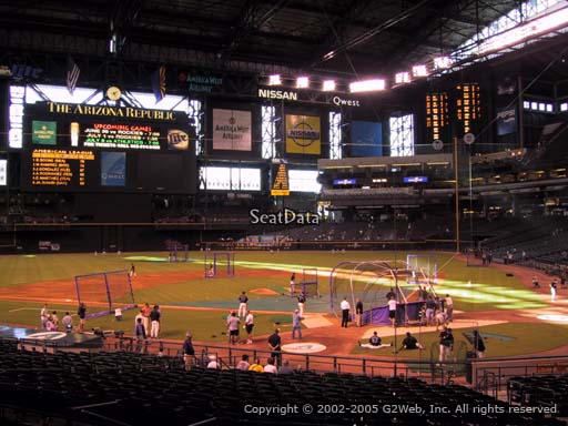Seat view from section 125 at Chase Field, home of the Arizona Diamondbacks