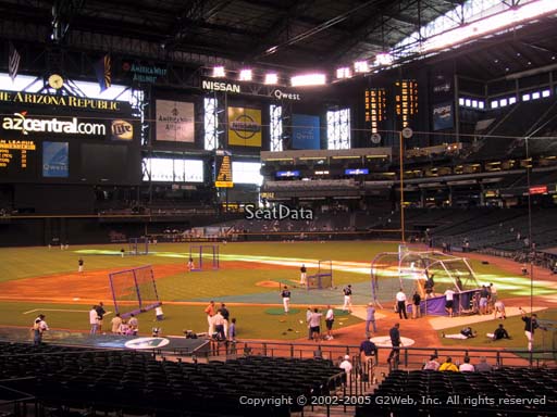 Seat view from section 126 at Chase Field, home of the Arizona Diamondbacks