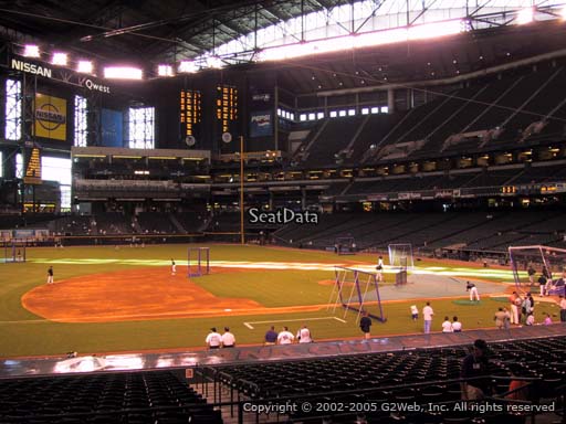 Seat view from section 129 at Chase Field, home of the Arizona Diamondbacks