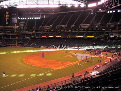 Seat view from section 217 at Chase Field, home of the Arizona Diamondbacks