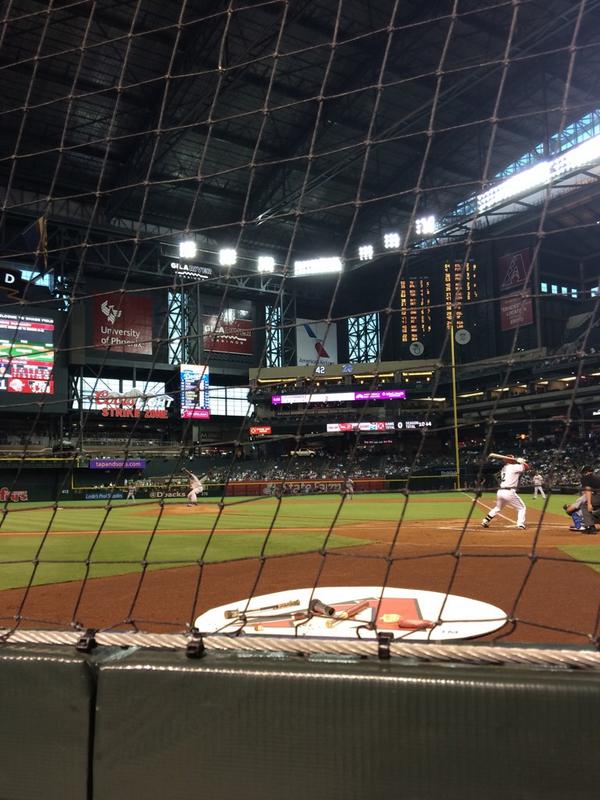 Seat view from section M at Chase Field, home of the Arizona Diamondbacks