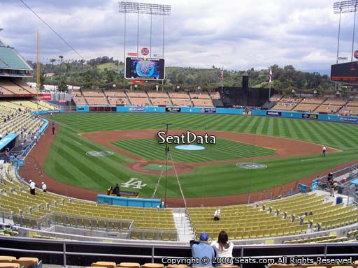 Seat view from loge box section 108 at Dodger Stadium, home of the Los Angeles Dodgers