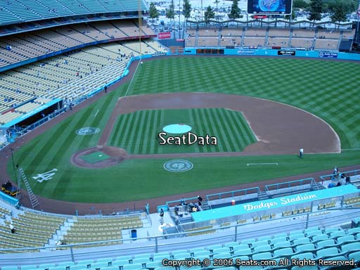 Seat view from reserve section 10 at Dodger Stadium, home of the Los Angeles Dodgers