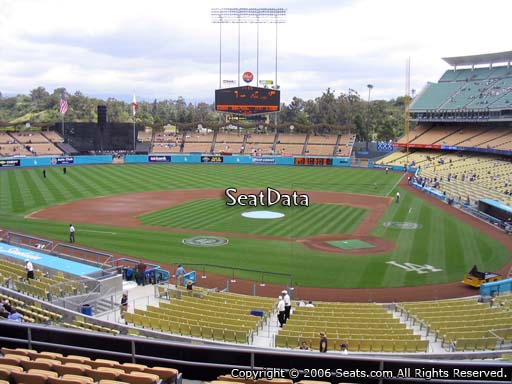Seat view from loge box section 115 at Dodger Stadium, home of the Los Angeles Dodgers