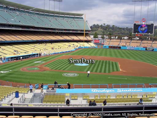Seat view from loge box section 130 at Dodger Stadium, home of the Los Angeles Dodgers