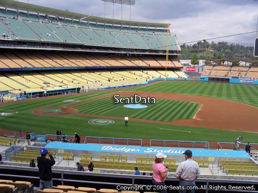 Seat view from loge box section 134 at Dodger Stadium, home of the Los Angeles Dodgers