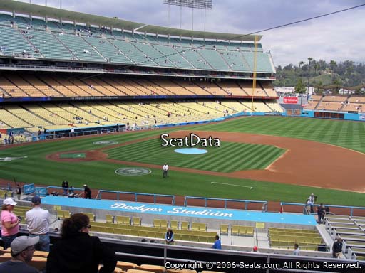 Seat view from loge box section 136 at Dodger Stadium, home of the Los Angeles Dodgers