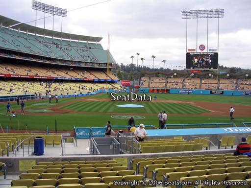 Seat view from field box section 14 at Dodger Stadium, home of the Los Angeles Dodgers