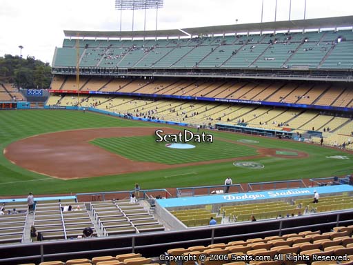 Seat view from loge box section 141 at Dodger Stadium, home of the Los Angeles Dodgers