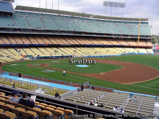 Seat view from loge box section 144 at Dodger Stadium, home of the Los Angeles Dodgers