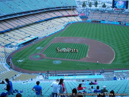 Seat view from reserve section 14 at Dodger Stadium, home of the Los Angeles Dodgers