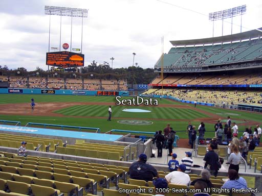 Seat view from field box section 15 at Dodger Stadium, home of the Los Angeles Dodgers