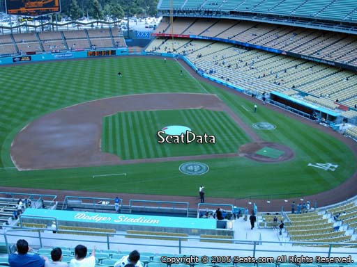 Seat view from reserve section 15 at Dodger Stadium, home of the Los Angeles Dodgers