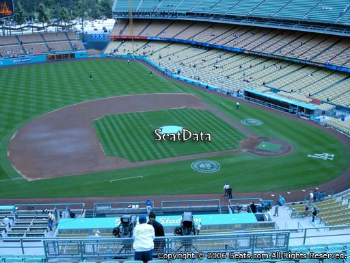 Seat view from reserve section 19 at Dodger Stadium, home of the Los Angeles Dodgers