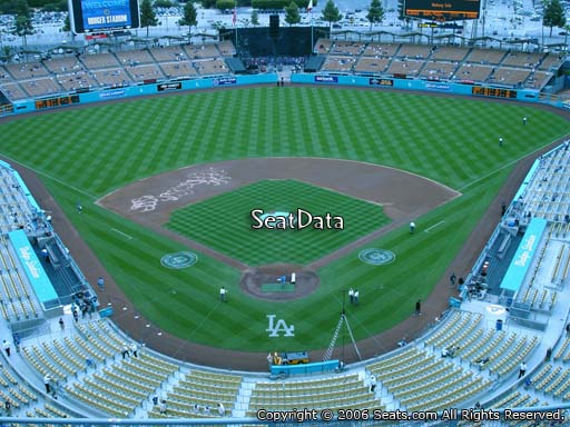Seat view from top deck section 1 at Dodger Stadium, home of the Los Angeles Dodgers