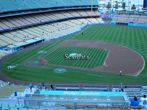 Seat view from reserve section 20 at Dodger Stadium, home of the Los Angeles Dodgers