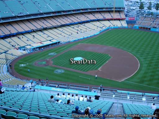 Seat view from reserve section 22 at Dodger Stadium, home of the Los Angeles Dodgers