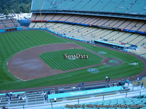 Seat view from reserve section 23 at Dodger Stadium, home of the Los Angeles Dodgers