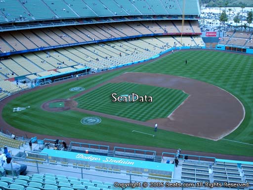 Seat view from reserve section 24 at Dodger Stadium, home of the Los Angeles Dodgers