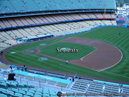 Seat view from reserve section 28 at Dodger Stadium, home of the Los Angeles Dodgers
