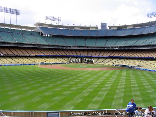 Seat view from left field pavilion section 311 at Dodger Stadium, home of the Los Angeles Dodgers