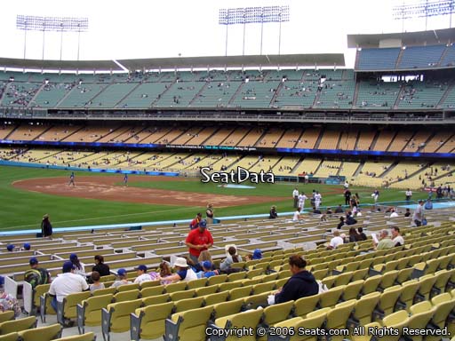 Seat view from club section 39 at Dodger Stadium, home of the Los Angeles Dodgers